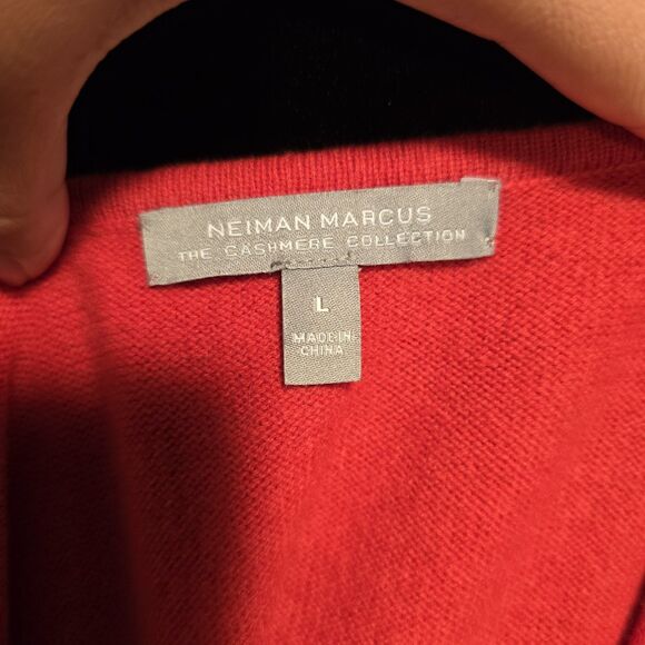 Neiman Marcus 100% Cashmere Knit Tank Top Sweater Red Pullover Large Womens - Picture 8 of 9